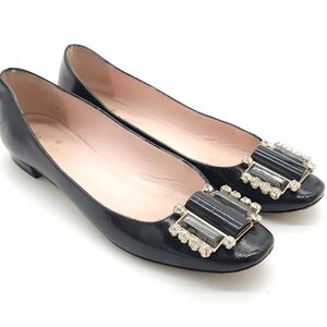 Kate Spade New York Patent Leather Crystal Embellishments Flats Size 6B
